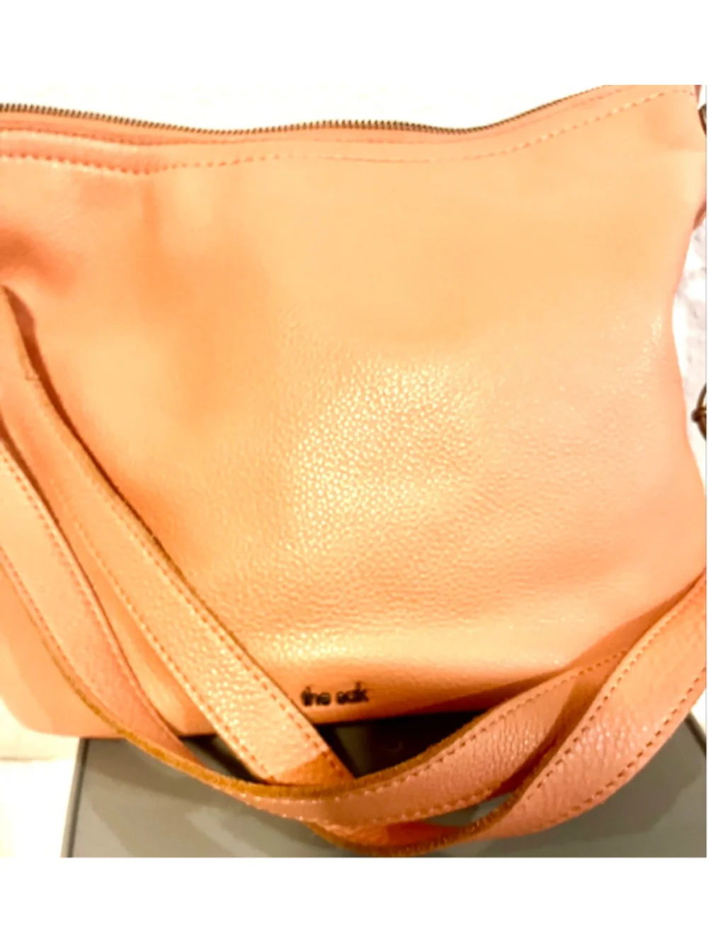 The Sak Jasmine orange leather hobo crossbody bag